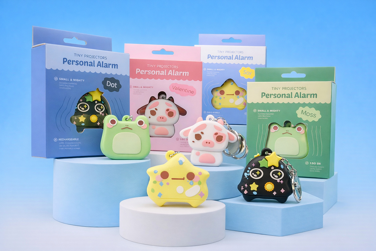 Tiny Protectors full preview Tiny Protectors packaging and personal alarms